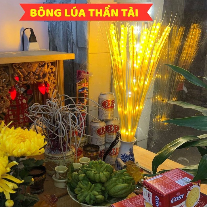 [15 CÁI] Combo bó 15 đèn, bó 10 đèn led bông lúa trang trí tết, đèn bông lúa thần tài
