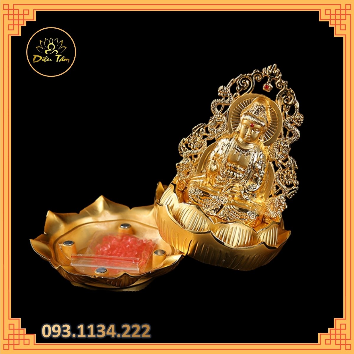Tượng phật bà quan âm nước hoa trang trí QAR