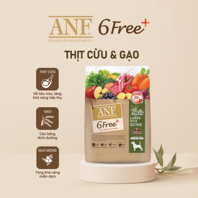 Hạt Chó Trên 6 Tháng ANF Natural 6Free Hữu Cơ