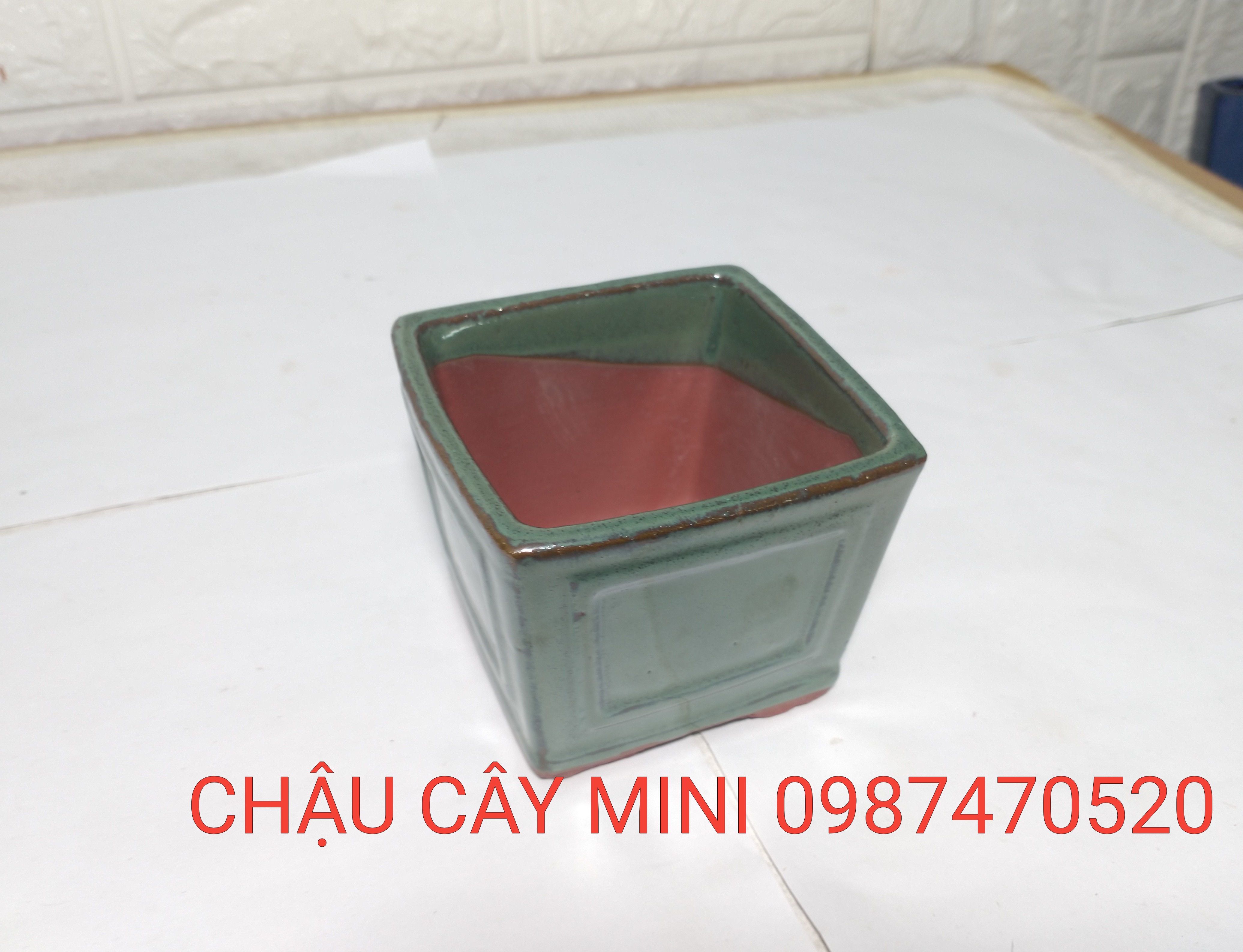 Chậu bonsai mini vuông,chậu trồng cây mini