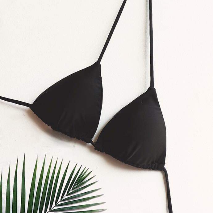 Bikini lẻ, áo bơi nữ basic mút mỏng màu đen, trắng