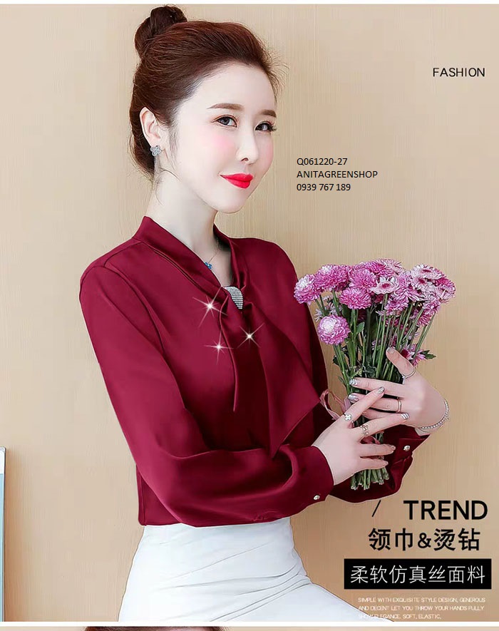 Q061220  ÁO SƠ MI NỮ PHI LỤA CAO CẤP