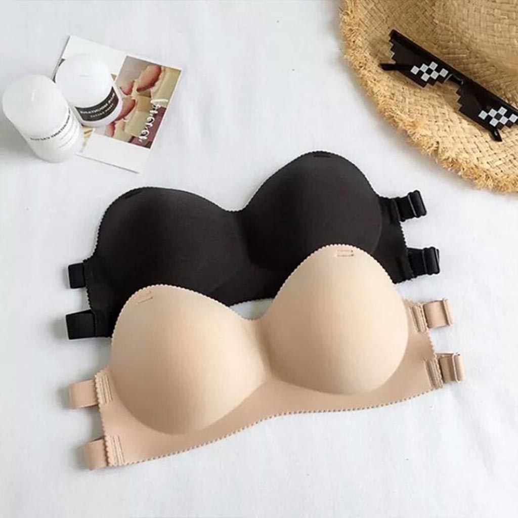 Combo 2 Áo ngực, áo lót, áo bra đúc su cài trước nâng ngực không gọng quai chéo mềm mịn quyến rũ