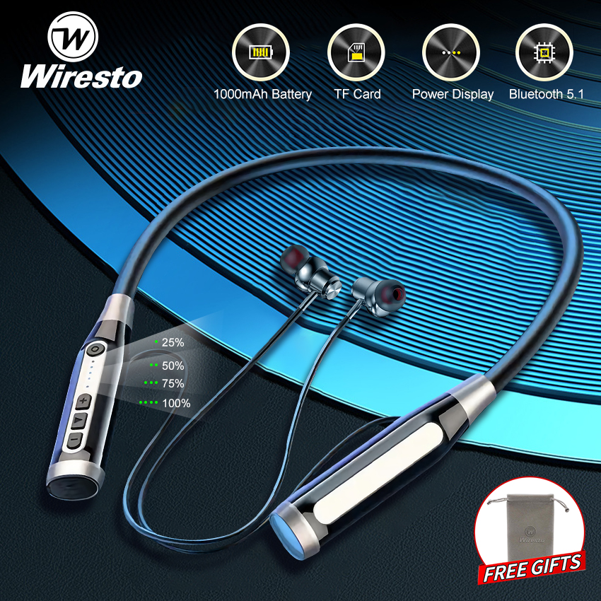 Wiresto Wireless Bluetooth Gaming Earbuds In Ear Headphones HD Stereo Headset Sport  Earphone Noise Canceling Stereo Headset with Dual Microphone Free Bag