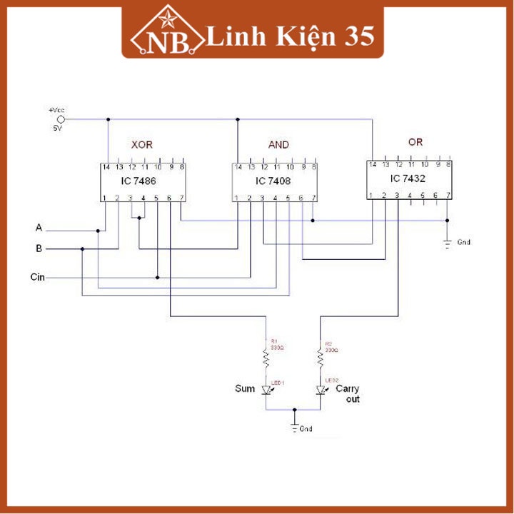 IC 74LS83 4-bit Binary Full Adder DIP16 linh kiện điện tử 16 chân cắm