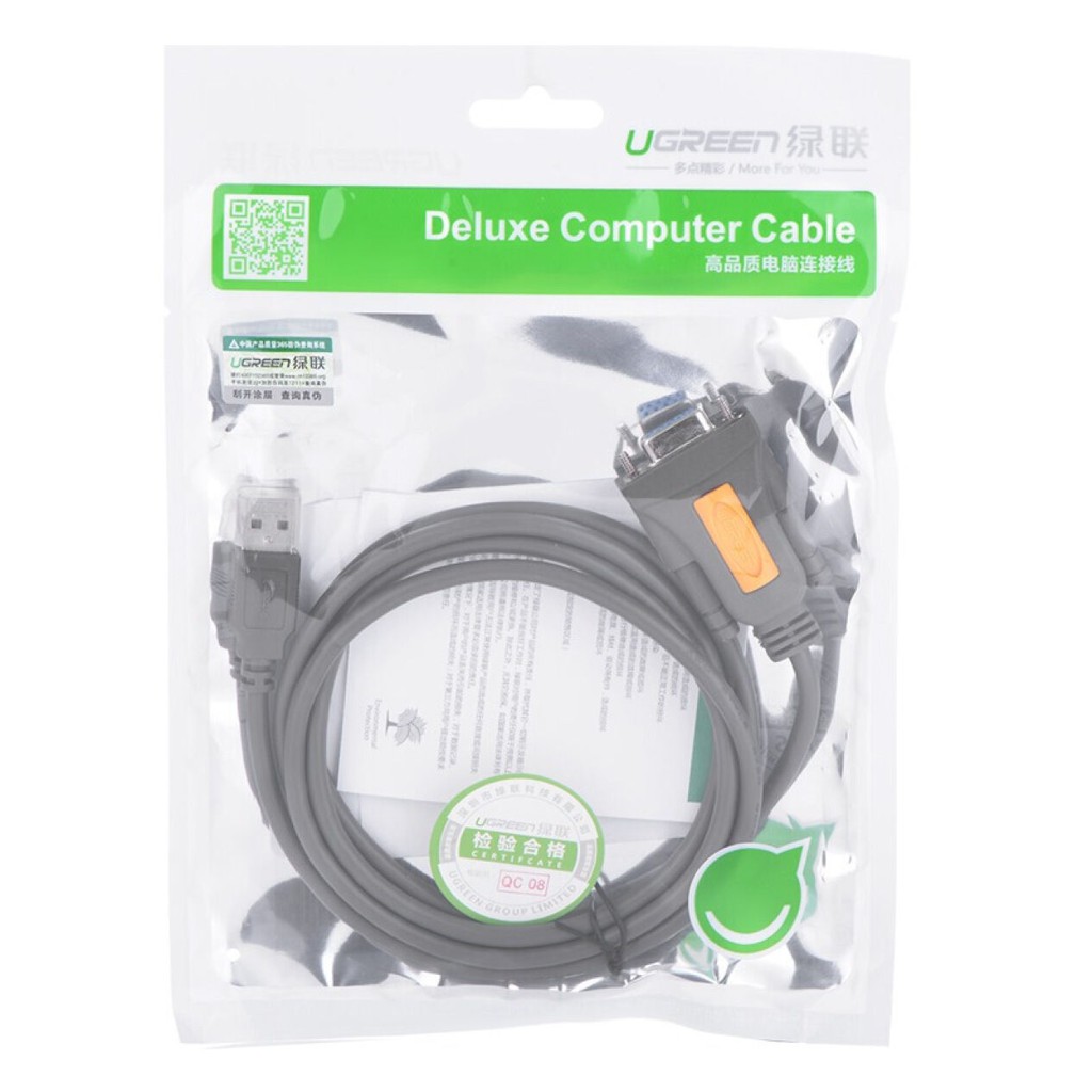 Cáp USB sang Com RS232 cổng âm Ugreen 20201 dài 1,5m