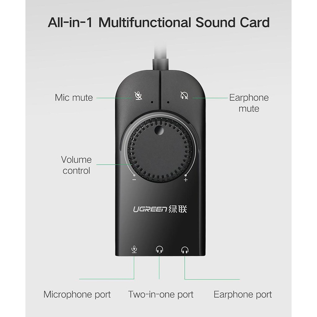 Cáp chuyển usb sang 3.5mm loa và mic ugreen 40964 - chính hãng