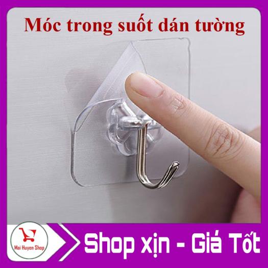 móc dán tường trong suốt siêu dính combo 20 móc