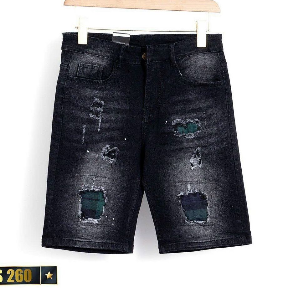 Jeans shorts men light blue elastic high-grade TIENFASHION26 (real photo shop self shooting) Ms206