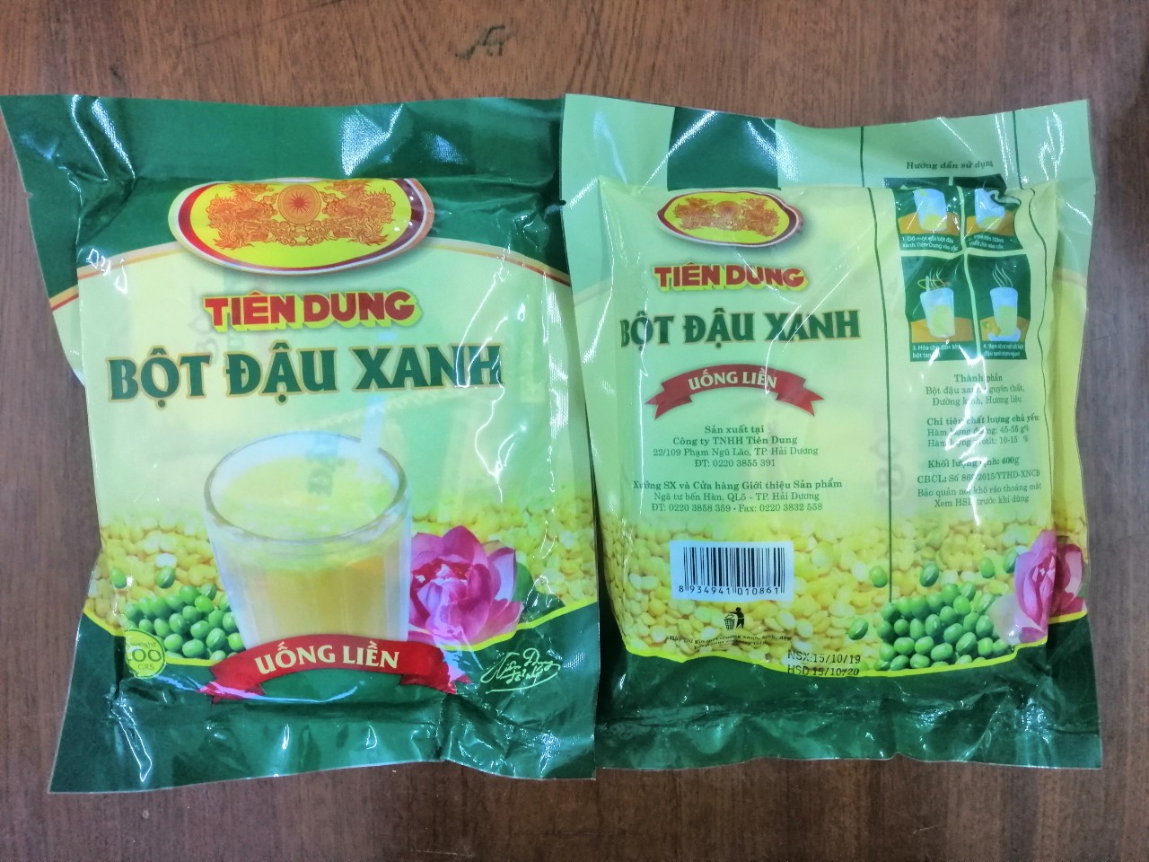 [HCM]Bột đậu xanh uống liền Tiên Dung 400g