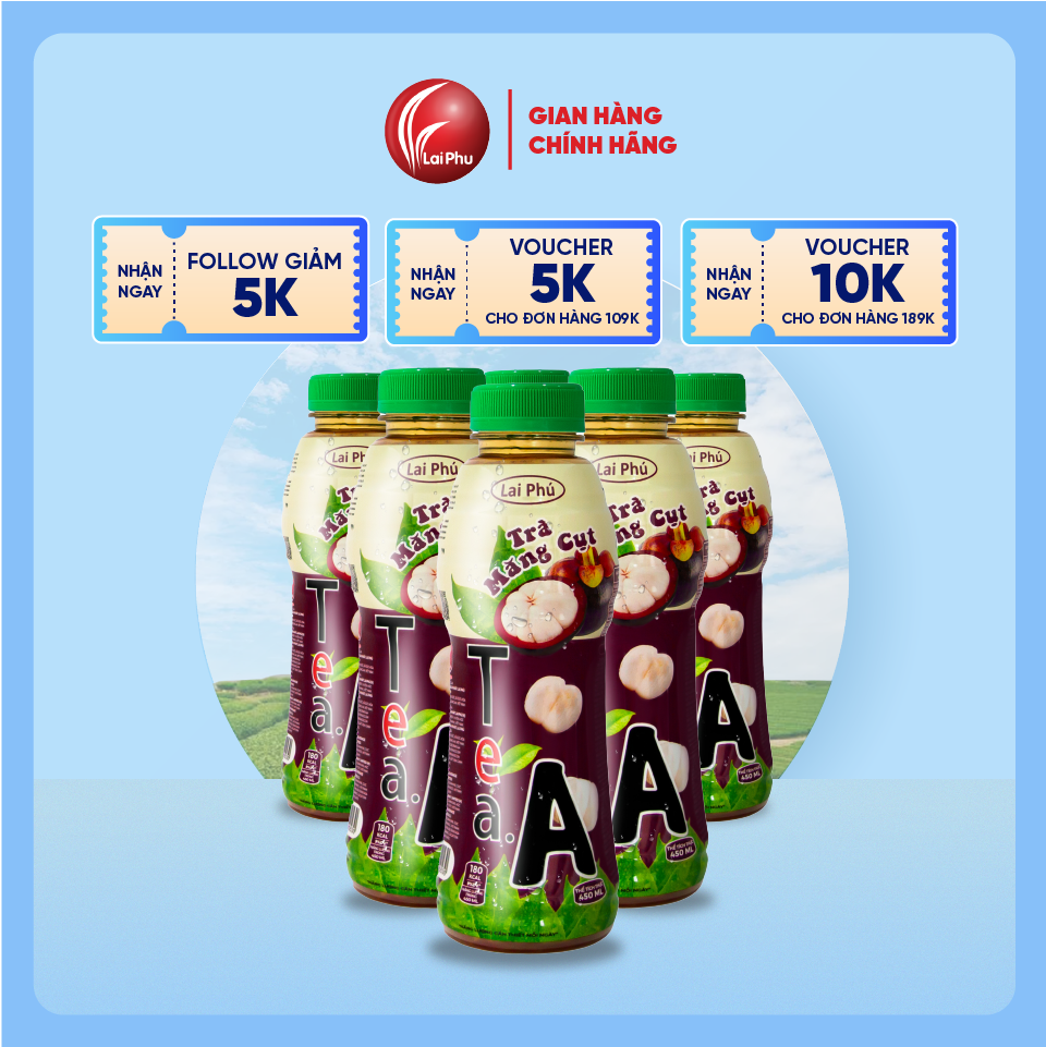 Trà Trái Cây Tea.A Chai 450ml - Lốc 6 Chai