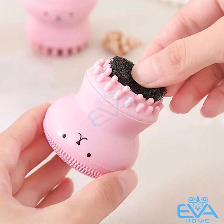[HCM]Cọ Rửa Mặt Bạch Tuộc Silicon Kèm Đầu Massage