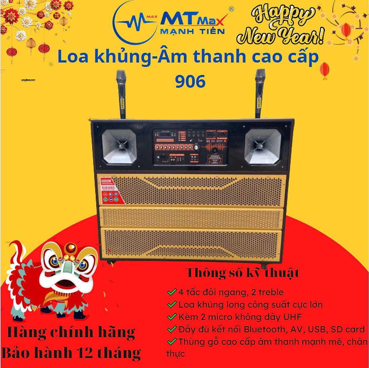 Loa kéo di động 4 tấc đôi ngang Bose 908 - Loa khủng long - 2 bass 4 treble - Công suất 7000W - Âm thanh khủng - Dàn karaoke di động - Kèm 2 micro không dây UHF bảo hành 12 tháng