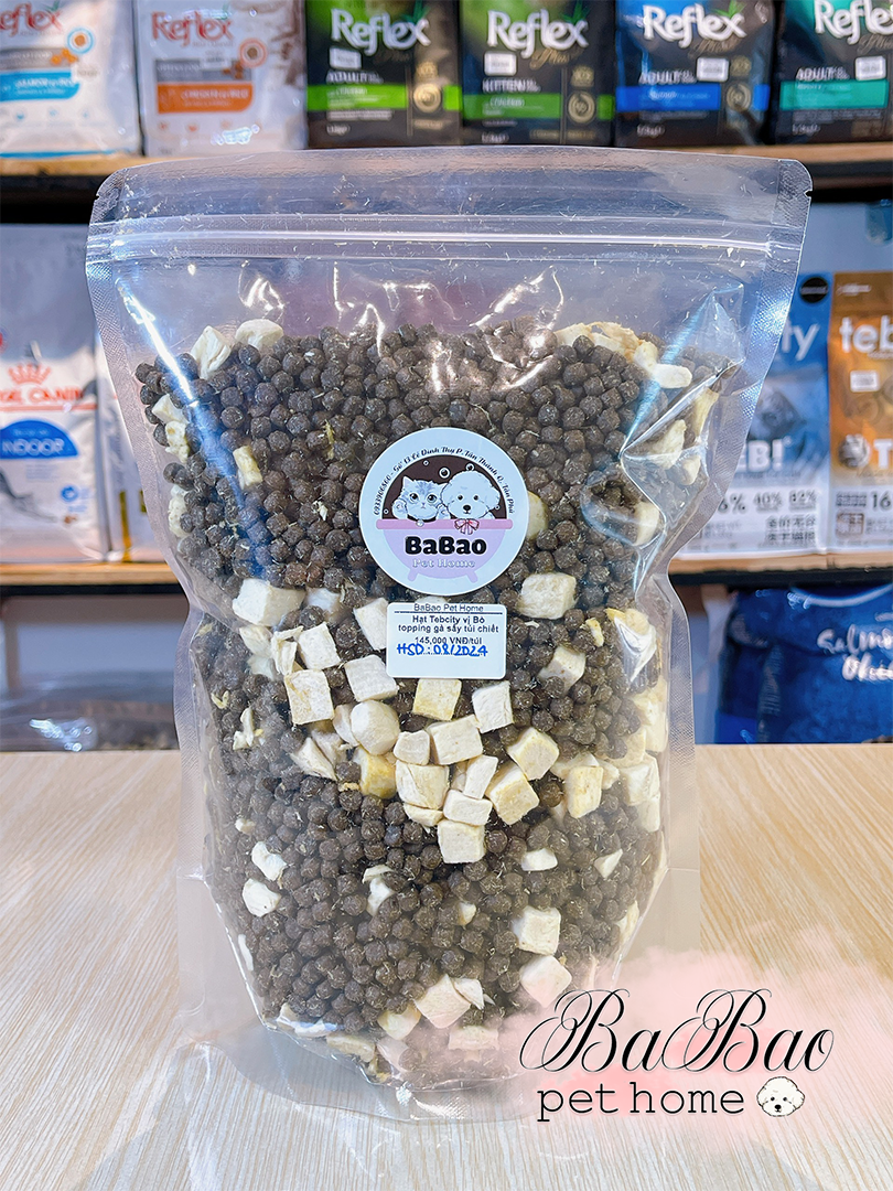 Hạt TEB! Teb City (túi chiết 1kg) topping gà sấy cho mèo