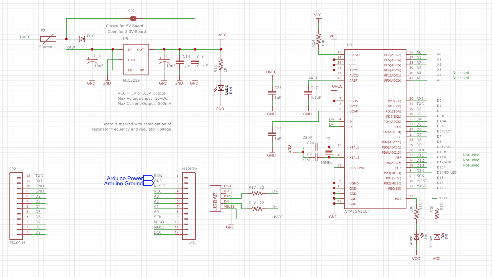 Mạch Arduino Pro Micro, ATmega32U4, 5V, 16Mhz