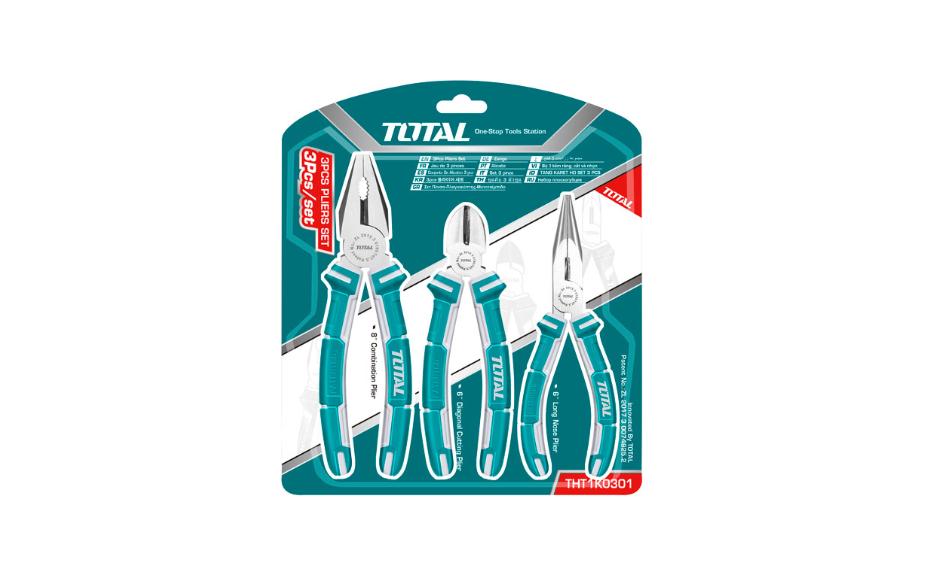 Bộ kìm cắt, kìm điện và kìm mỏ nhọn Total THT1K0301