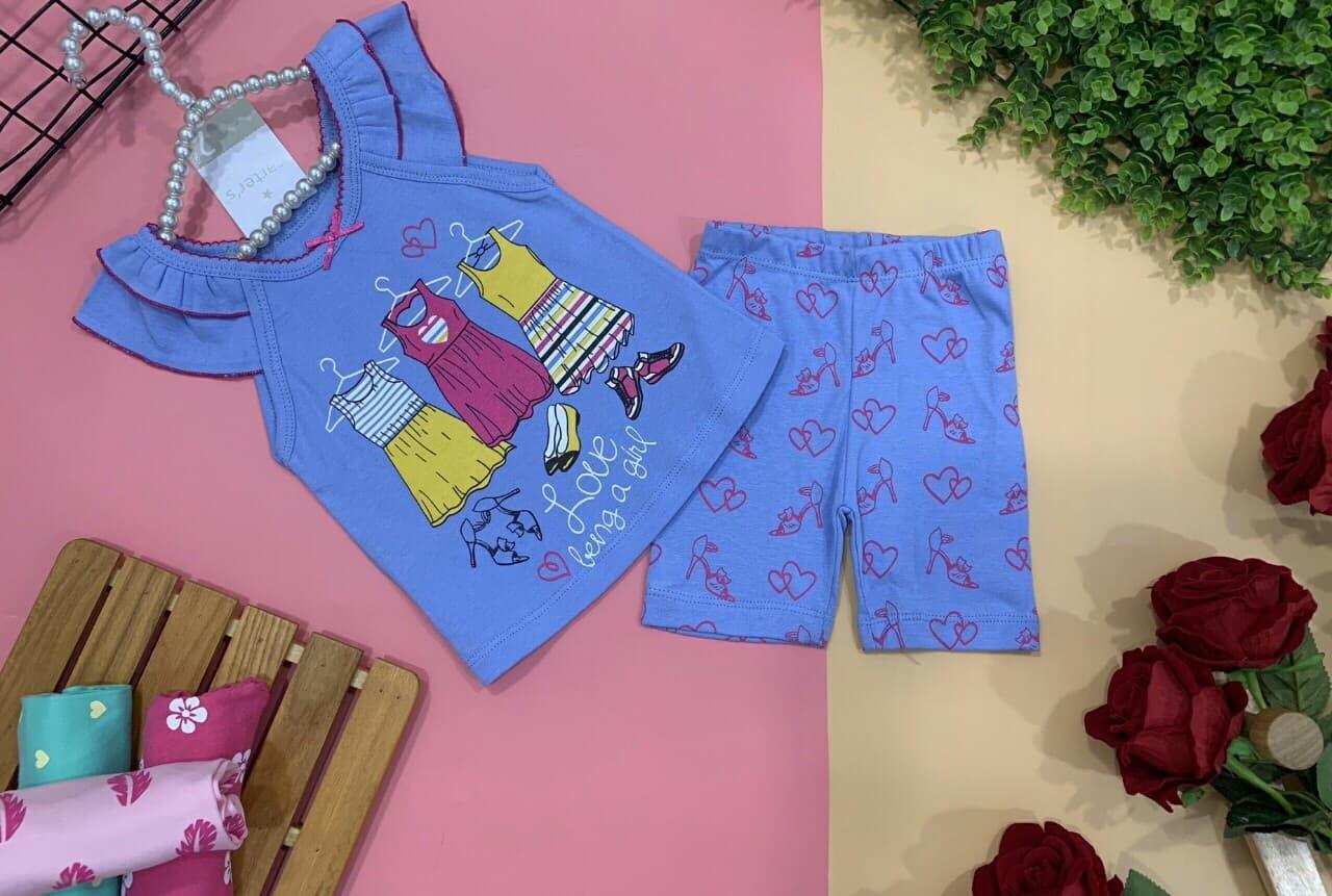 Bộ ngắn bé gái chất  COTTON 8-22kg