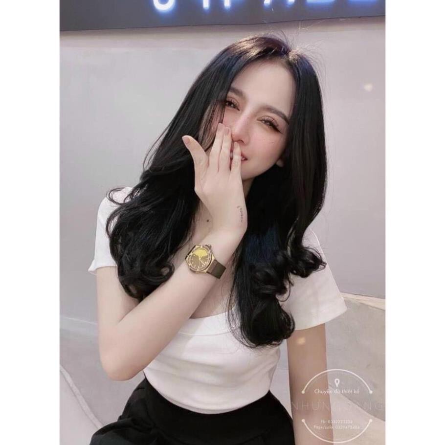 (ảnh thật) áo thun cổ vuông hàng đẹp sang chảnh