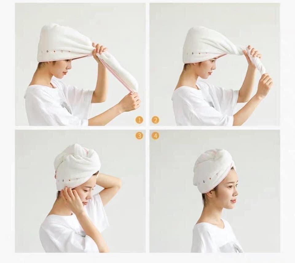 Khăn quấn lau khô tóc siêu nhanh