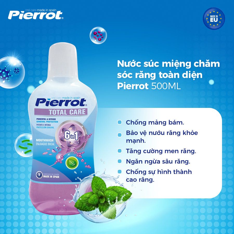 Nước súc miệng chăm sóc răng toàn diện Pierrot 500ML
