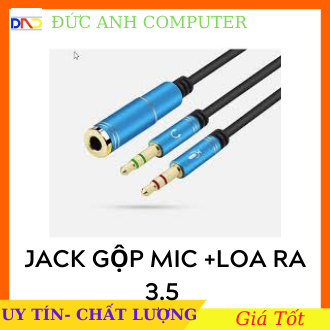 Jack gộp audio và micro thành jack 3.5 - gộp audio và mic 3.5 ra tai nghe - dài 20cm và 30cm