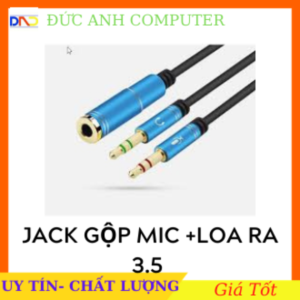 Bảng giá Jack Gộp Audio Và Micro thành Jack 3.5 - gộp audio và mic 3.5 ra tai nghe (Loại đẹp)- Dài 20cm và 30cm Phong Vũ