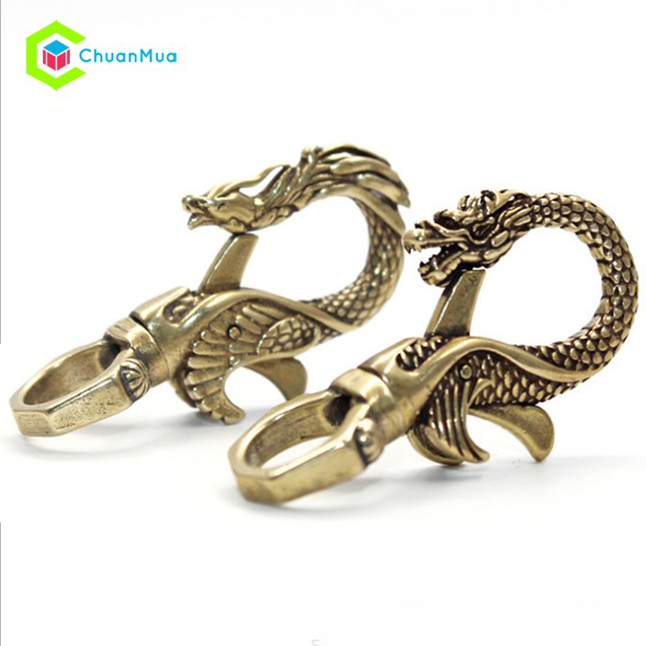 [Đồng Xịn] Móc Khóa Đồng Rồng Keychain Dargon ( Móc Khóa Đồng Thau Phong Thủy )
