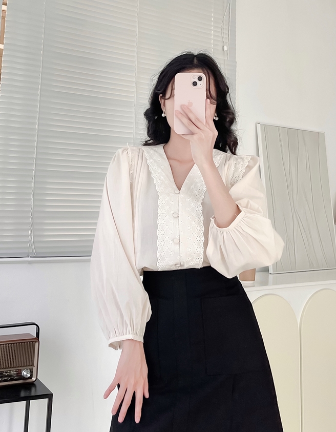 MIỀU_ÁO SƠ MI KIỂU BÈO NỮ TÍNH MOSA