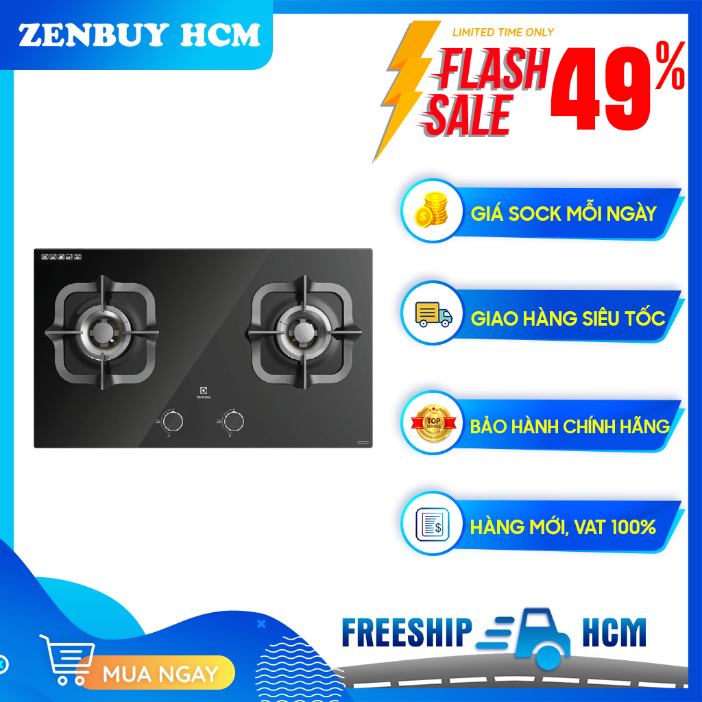 [HCM][Trả góp 0%]Bếp Ga Am Electrolux 78cm EGT7828CK