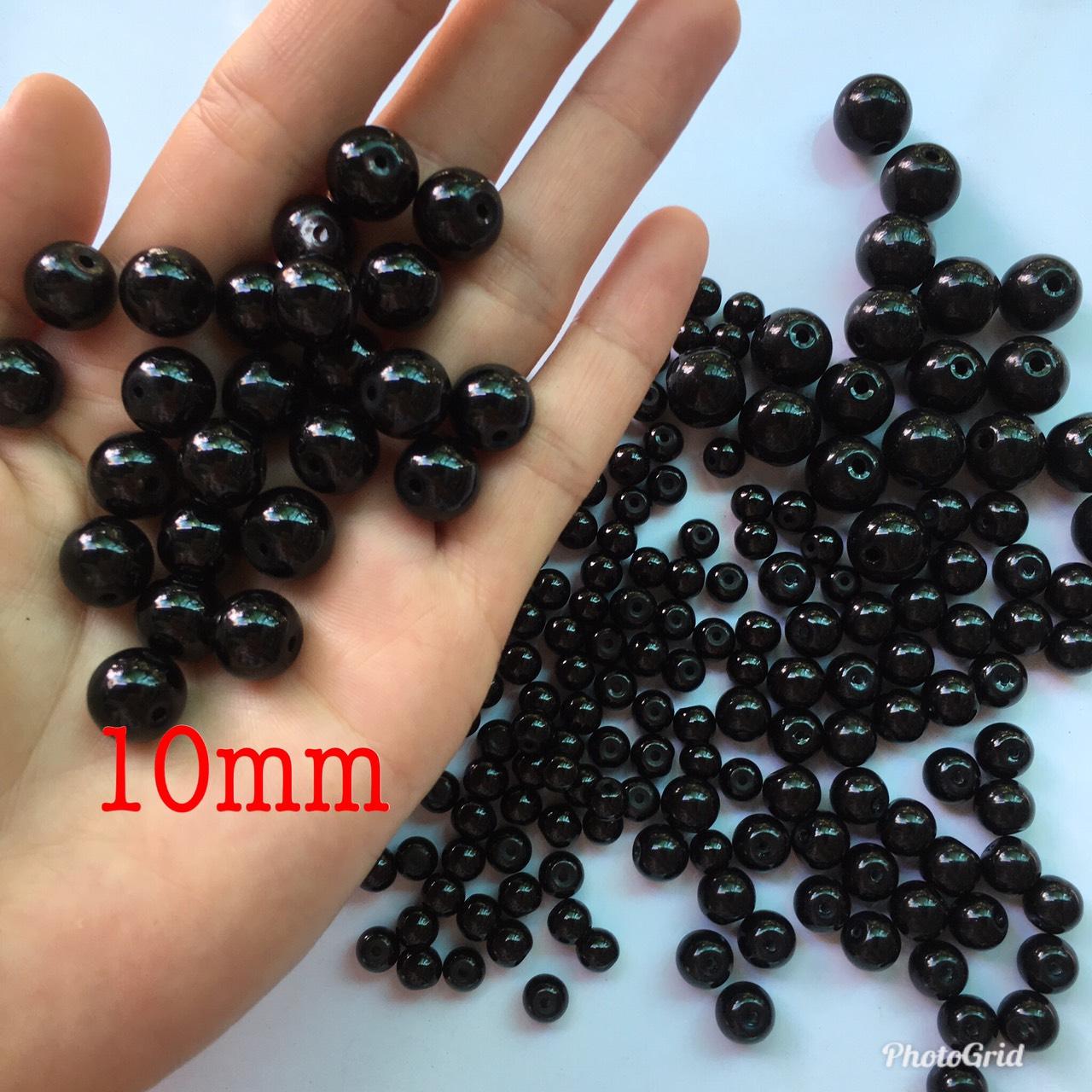 🍀🌺hạt đá đen tròn, chọn size 6-12mm