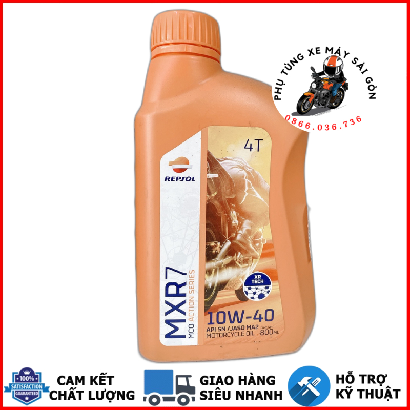 Nhớt Repsol MXR 7 10W40 dành cho xe số tay côn [Mua 5 tặng 1 phểu]