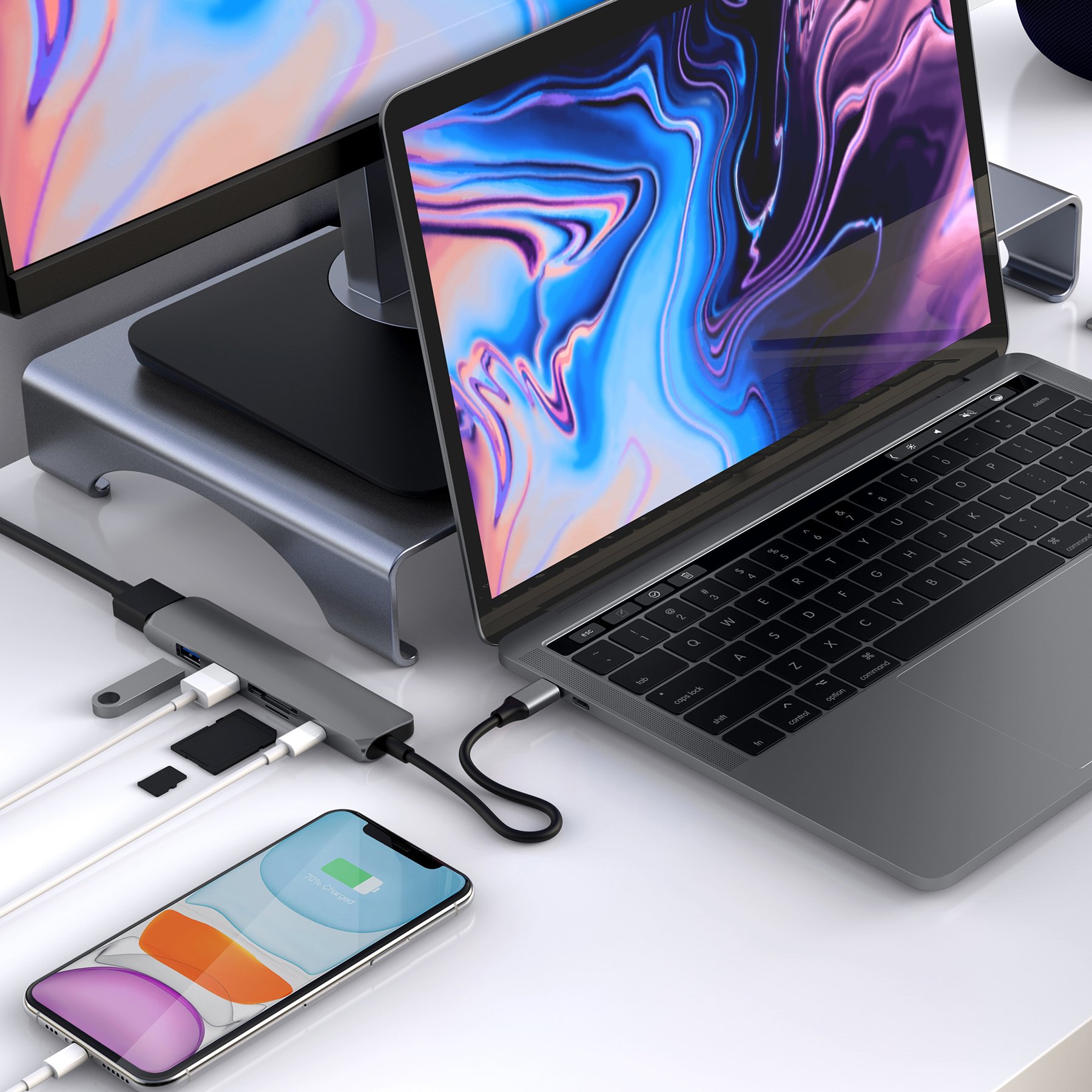 CỔNG CHUYỂN HYPERDRIVE BAR 6 IN 1 USB-C HUB FOR MACBOOK, SURFACE, PC & DEVICES – HD22E