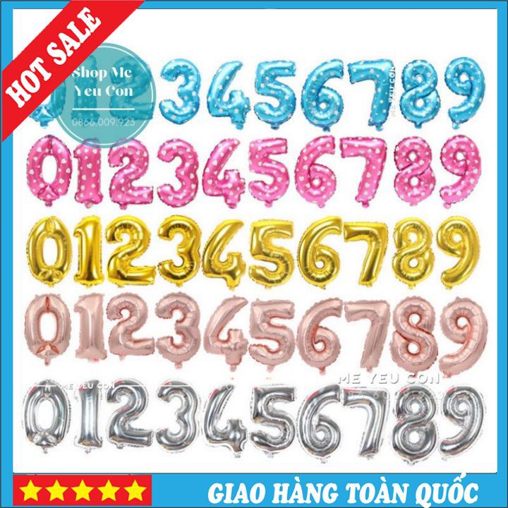 ❤️FREESHIP❤️ Bóng Số Tuổi Trang Trí Sinh Nhật Cao 40cm