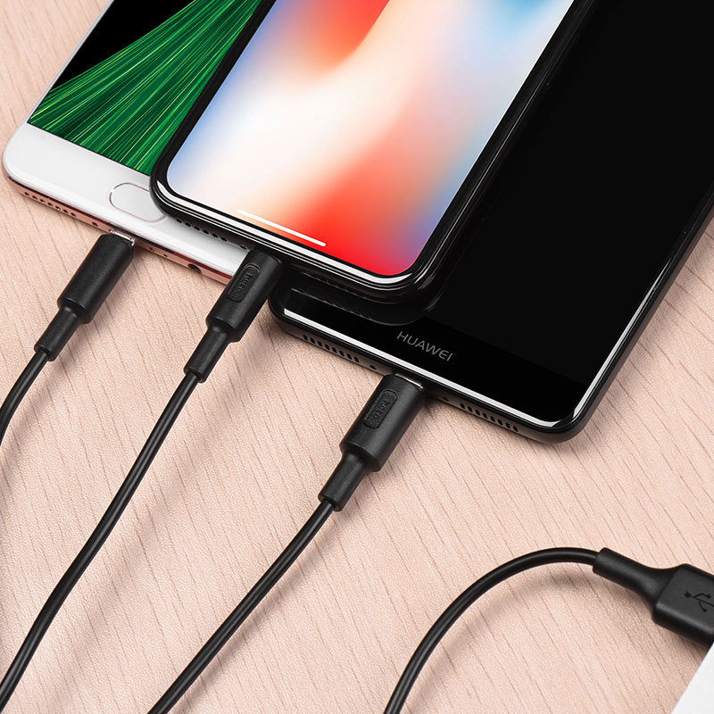 Cáp sạc 3 trong 1 Hoco X25- Cáp sạc 3 đầu Lightning-Micro USB-Type C
