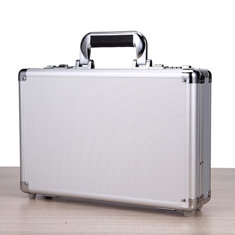54632aj Portable Aluminum Hard Case Passwords ToolBox Black / Silver Briefcase Metal Carrying Case Equiment Tool Box Organizer Holder