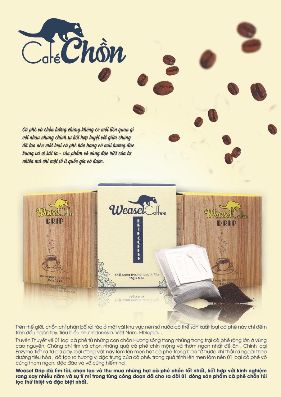 Cà phê chồn phin giấy (10 gói x 15g)