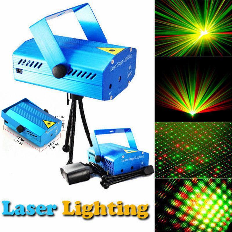 Bộ 10 Đèn Chiếu Laser Cảm Biến Âm Thanh. Đèn Chiếu Sao Trang Trí Noel sân khấu/ vũ trường, quán cafe, nhà hàng