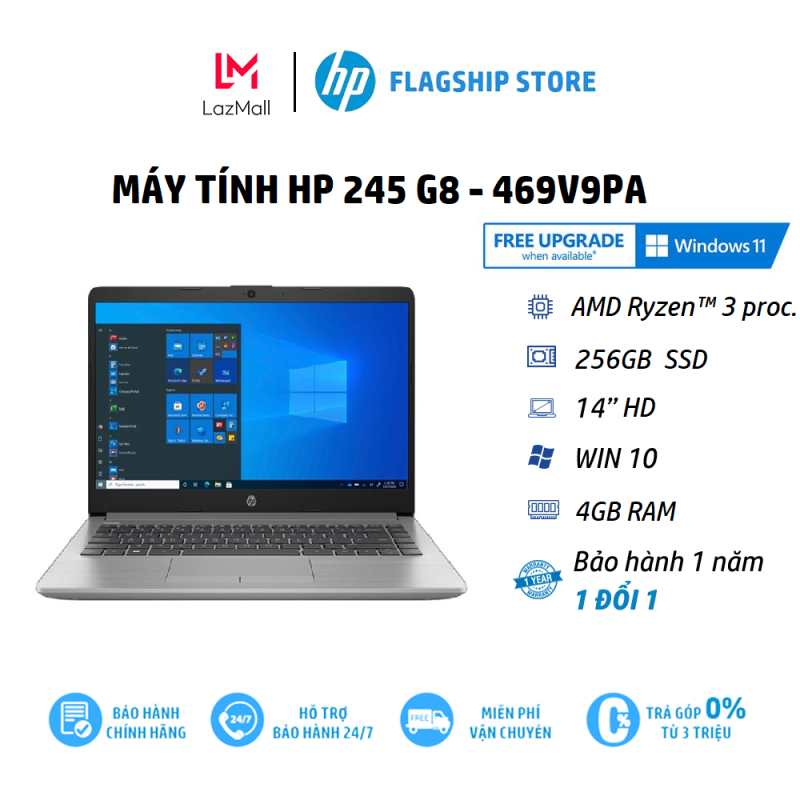 Máy tính xách tay HP 245 G8 - 469V9PA - Hàng Chính Hãng - Bảo Hành 12 Tháng