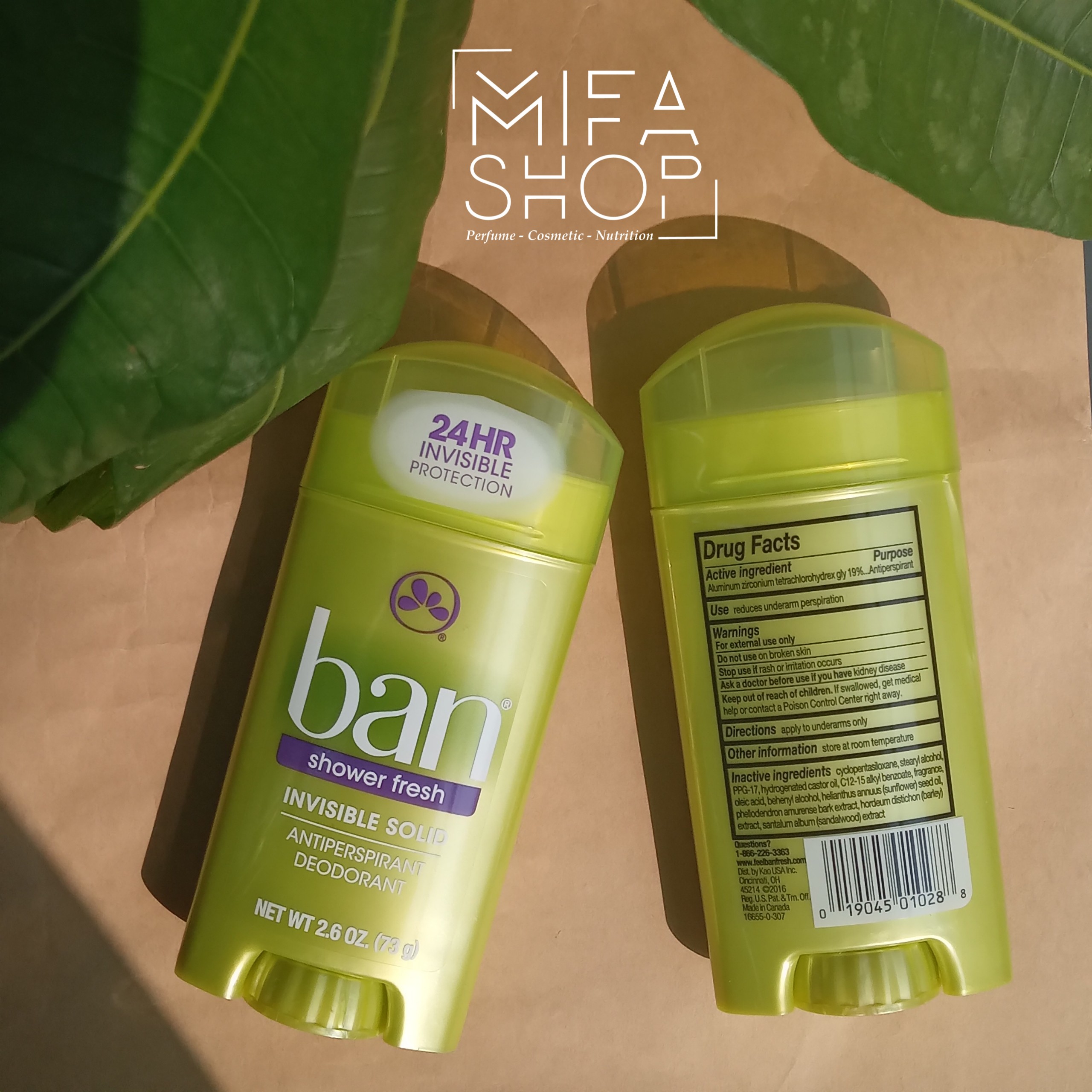 Lăn khử mùi sáp Ban Shower Fresh Invisible Solid 73g