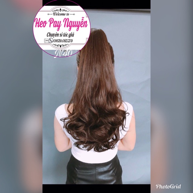 Tóc giả ngoặm xoăn đuôi 50cm- mã n40
