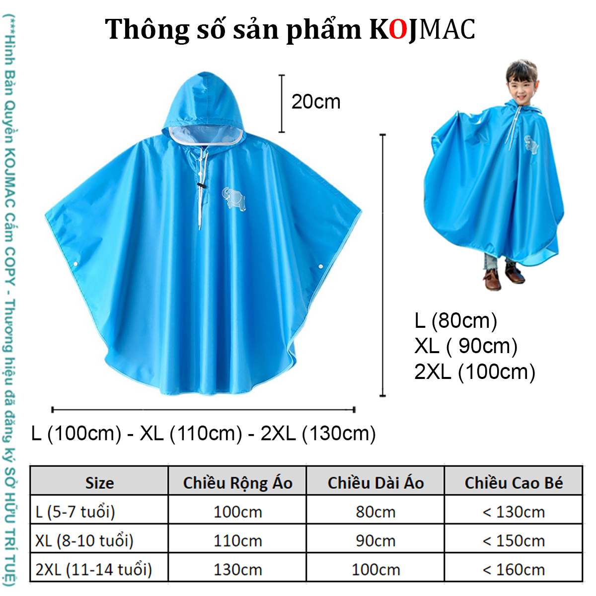 Raincoat kids Korean style cloth umbrella (beautiful high-grade baby Primary School, students, Boys Girls, medium backpack school.) | GDB099