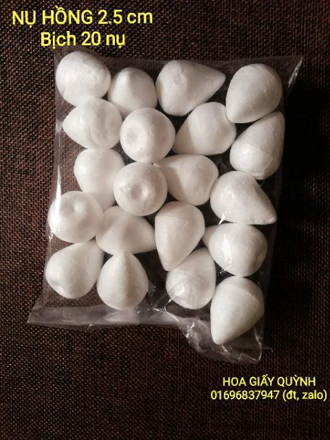 NỤ HỒNG XỐP làm lõi hoa hồng