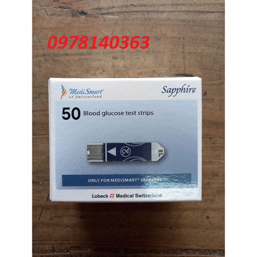 Que thử của máy đo đường huyết MediSmart Sapphire hộp 50 que - KATOJI SHOP