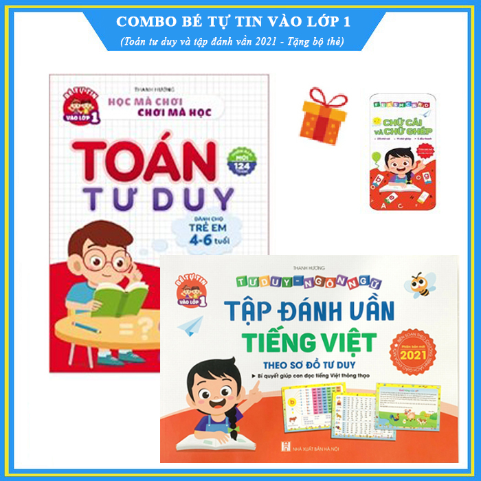 [ Sách Chính Hãng ] (Tặng bộ thẻ học 15k) Combo Tập đánh vần tiếng Việt bản mới nhất 2021 + Toán tư duy 4 - 6 tuổi - Hành trang cho bé tự tin vào lớp 1 - NTbooks