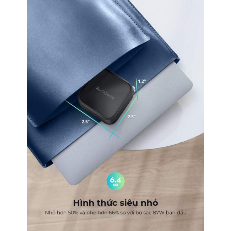 Củ sạc nhanh 90w RP- CPCN001 RAVPower - 2 cổng type C