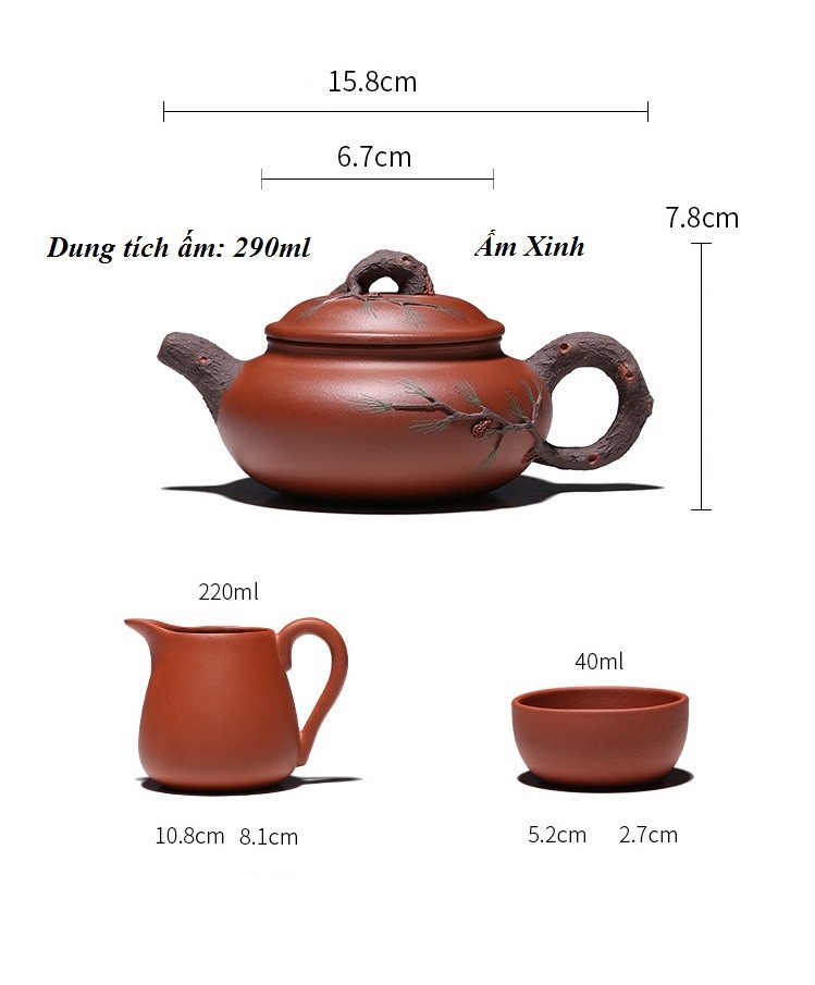 Bộ ấm chén tử sa Nghi Hưng