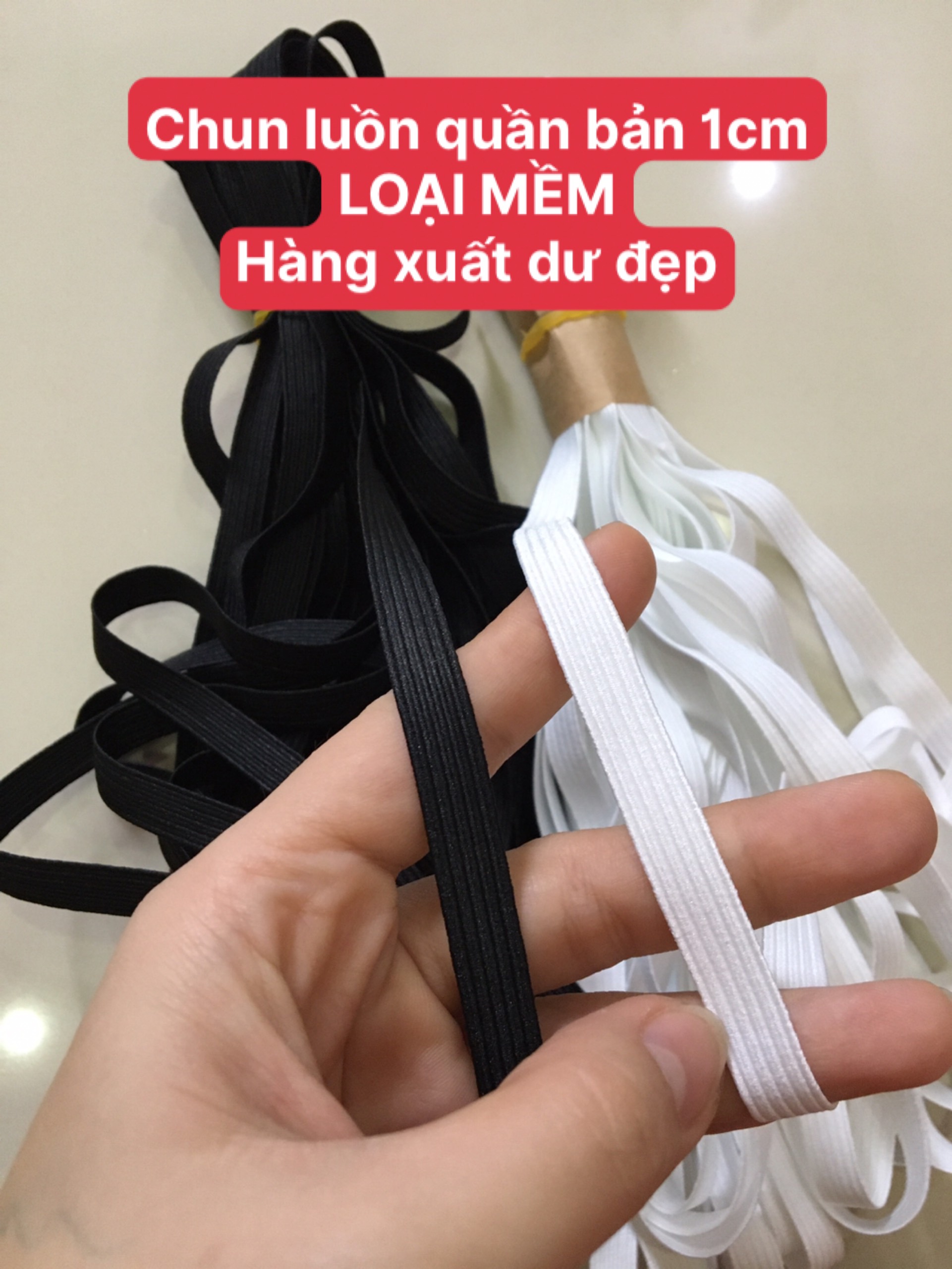 (bó 10m) Chun luồn quần LOẠI MỀM bản 1cm