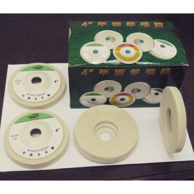 Pad nỉ đánh bóng 100mm dành cho máy cầm tay (TRẮNG/ ĐEN)