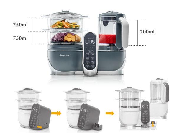 MÁY XAY HẤP ĐA NĂNG NUTRIBABY 5IN1 PLUS BABYMOOV (KEM)