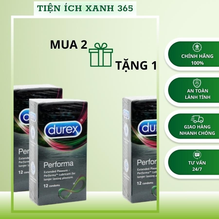 [Mua 2 Tặng 1] BCS  Durex Performa Chính Hãng - Hộp 12 cái